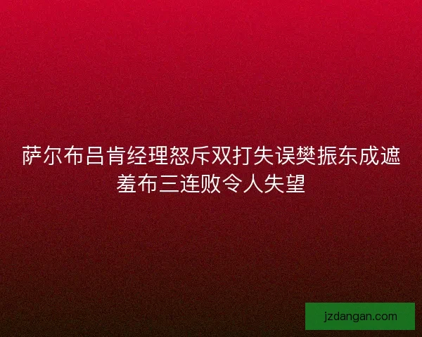 萨尔布吕肯经理怒斥双打失误樊振东成遮羞布三连败令人失望